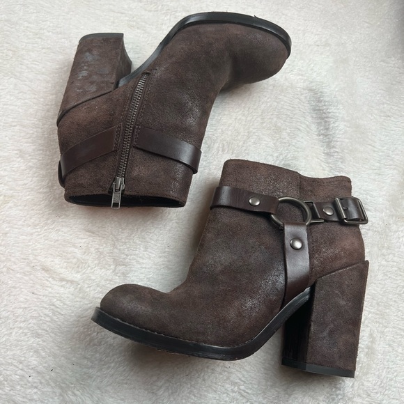 Ash Falcon Black Leather Moto Ankle Boots Harness Booties Womens 37 - Picture 2 of 7